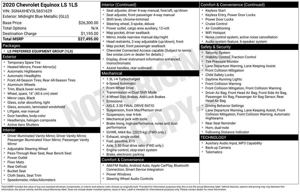 2020 Chevrolet Equinox Ls
